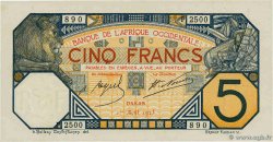 5 Francs DAKAR FRENCH WEST AFRICA Dakar 1925 P.05Bc UNC-