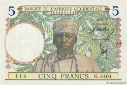 5 Francs FRENCH WEST AFRICA  1937 P.21