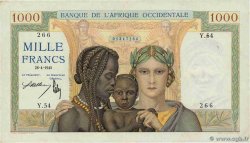 1000 Francs FRENCH WEST AFRICA  1945 P.24 XF-