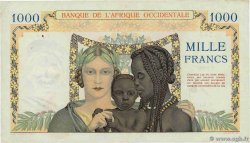 1000 Francs FRENCH WEST AFRICA  1945 P.24 XF-