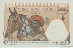 25 Francs FRENCH WEST AFRICA  1942 P.27 FDC