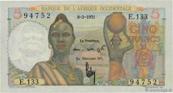 5 Francs FRENCH WEST AFRICA  1951 P.36