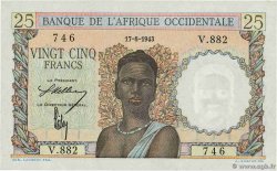 25 Francs FRENCH WEST AFRICA  1943 P.38