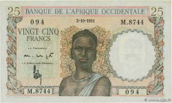 25 Francs FRENCH WEST AFRICA  1951 P.38