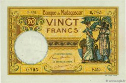 20 Francs MADAGASCAR  1937 P.037 XF+