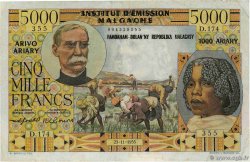 5000 Francs - 1000 Ariary MADAGASCAR  1961 P.055 MBC+