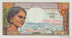 500 Francs - 100 Ariary MADAGASCAR  1966 P.058a UNC