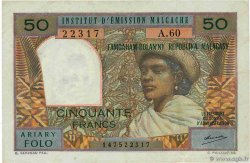 50 Francs - 10 Ariary MADAGASCAR  1969 P.061 XF-