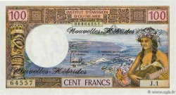 100 Francs NUEVAS HÉBRIDAS  1977 P.18d FDC