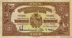 4 Shillings TONGA  1949 P.09b