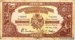 4 Shillings TONGA  1949 P.09b G