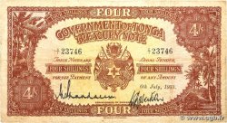 4 Shillings TONGA  1953 P.09b RC+