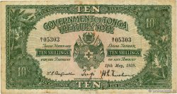 10 Shillings TONGA  1939 P.10a F-