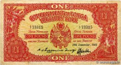 1 Pound TONGA  1958 P.11c B+