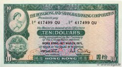 10 Dollars HONG KONG  1971 P.182g