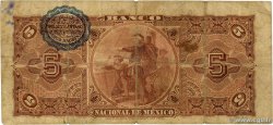 5 Pesos MEXIQUE  1909 PS.0257c B+