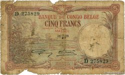 5 Francs CONGO BELGA Stanleyville 1926 P.08d