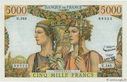 5000 Francs TERRE ET MER FRANCIA  1957 F.48.14 SC