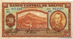 20 Bolivianos BOLIVIA  1928 P.122a VF