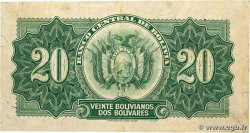 20 Bolivianos BOLIVIA  1928 P.122a VF