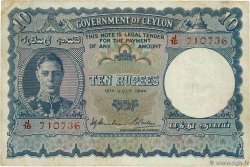 10 Rupees CEILáN  1944 P.036Aa BC+