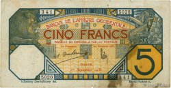 5 Francs DAKAR FRENCH WEST AFRICA Dakar 1932 P.05Be MB