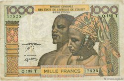 1000 Francs WEST AFRIKANISCHE STAATEN  1977 P.803Tn S