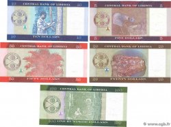 5 au 100 Dollars Lot LIBERIA  2016 P.26 au P.30 NEUF