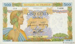 500 Francs LA PAIX FRANKREICH  1942 F.32.26 SS