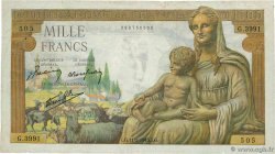 1000 Francs DÉESSE DÉMÉTER FRANKREICH  1943 F.40.18