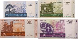 500 Francs - 100 Ariary au 5000 Francs - 1000 Ariary Lot MADAGASCAR  2004 P.086b, P.087a, P.088b et P.089a