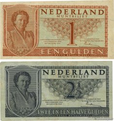 1 et 2,5 Gulden Lot NETHERLANDS  1949 P.072 et P.073