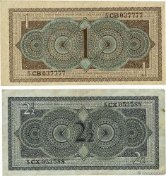 1 et 2,5 Gulden Lot NETHERLANDS  1949 P.072 et P.073 VF