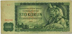 100 Korun TCHÉCOSLOVAQUIE  1961 P.091e TB