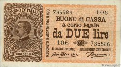 2 Lire ITALIA  1914 P.037c MBC