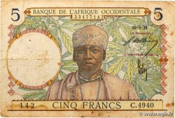 5 Francs FRENCH WEST AFRICA  1938 P.21 S