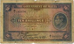 10 Shillings MALTE  1939 P.13 G