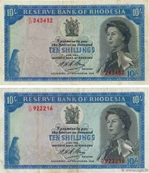 10 Shillings Lot RHODESIEN  1968 P.27b fSS