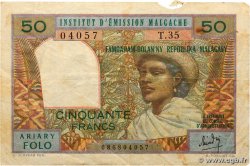 50 Francs - 10 Ariary MADAGASCAR  1969 P.061