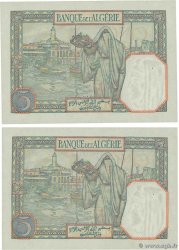 5 Francs Consécutifs ALGERIA  1933 P.077a AU-