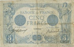 5 Francs BLEU FRANKREICH  1915 F.02.33