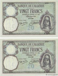 20 Francs Consécutifs ALGERIA  1927 P.078b