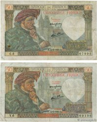 50 Francs JACQUES CŒUR Lot FRANCIA  1940 F.19.01 BC+