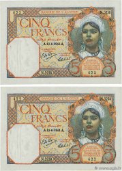 5 Francs Consécutifs ALGERIA  1941 P.077b