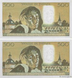 500 Francs PASCAL Consécutifs FRANCIA  1993 F.71.52 AU+