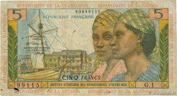 5 Francs FRENCH ANTILLES  1964 P.07b fS