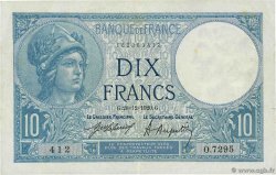 10 Francs MINERVE FRANCE  1920 F.06.04 VF