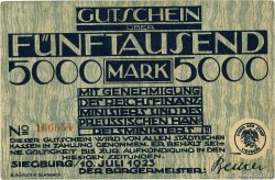 5000 Mark DEUTSCHLAND Siegburg 1923 P.-