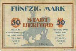 50 Mark ALLEMAGNE Herford 1922 P.-- TB+