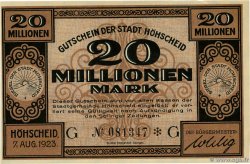 20 Millions Mark DEUTSCHLAND Höhscheid 1923 P.-- VZ+